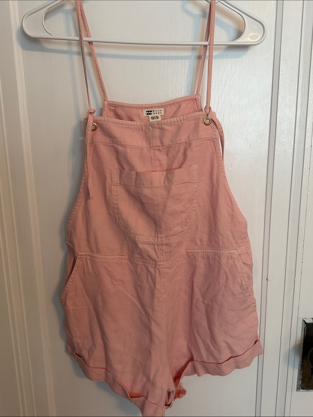 Billabong Light Pink Cotton romper with Logo Tag